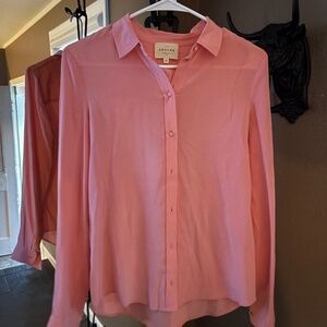 Sezane Pink Blouse with collar, size 32 France